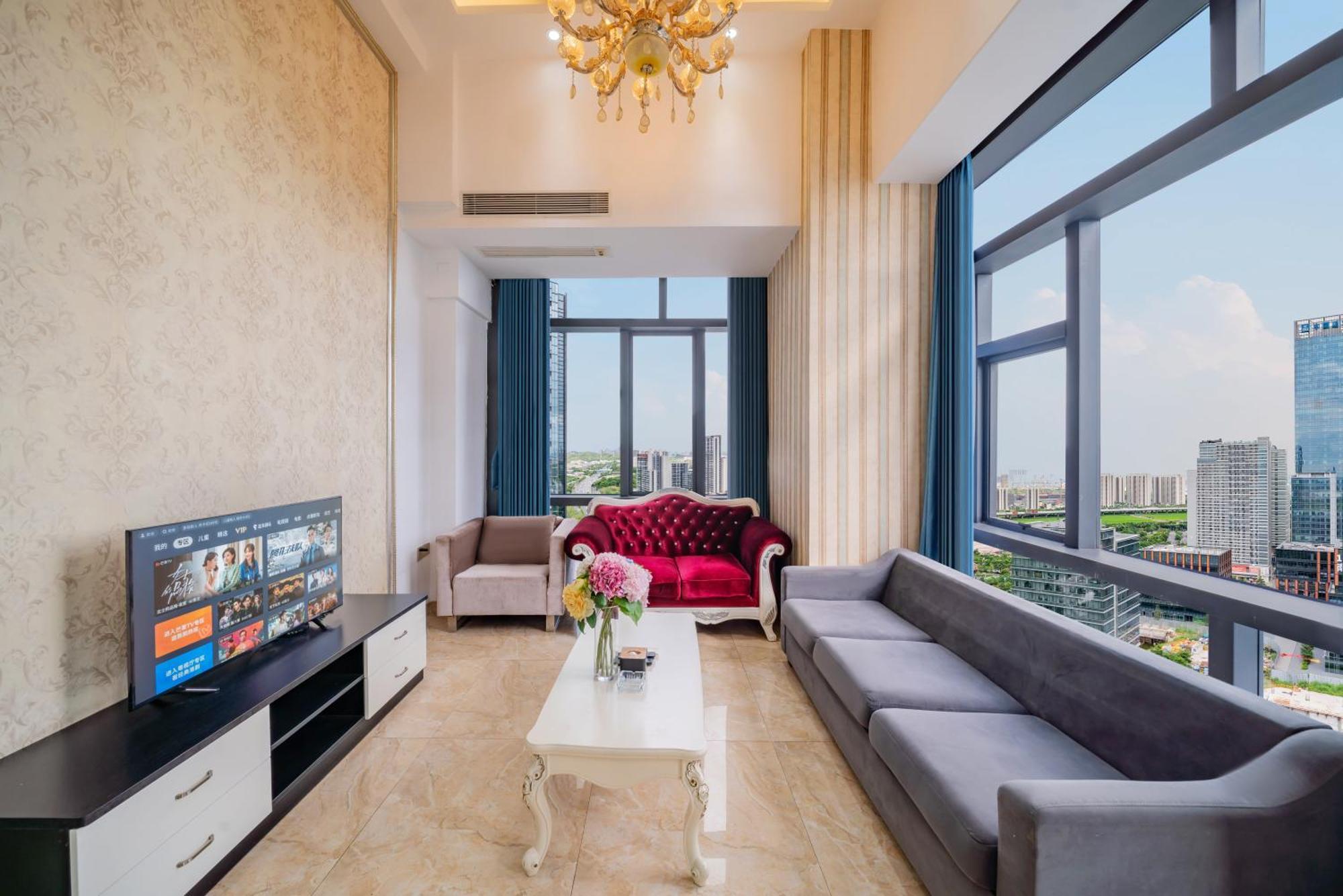 April Fair Duplex Apartment Guangzhou South Railway Station Ao Yuan Yue Shi Dai Branch Eksteriør bilde
